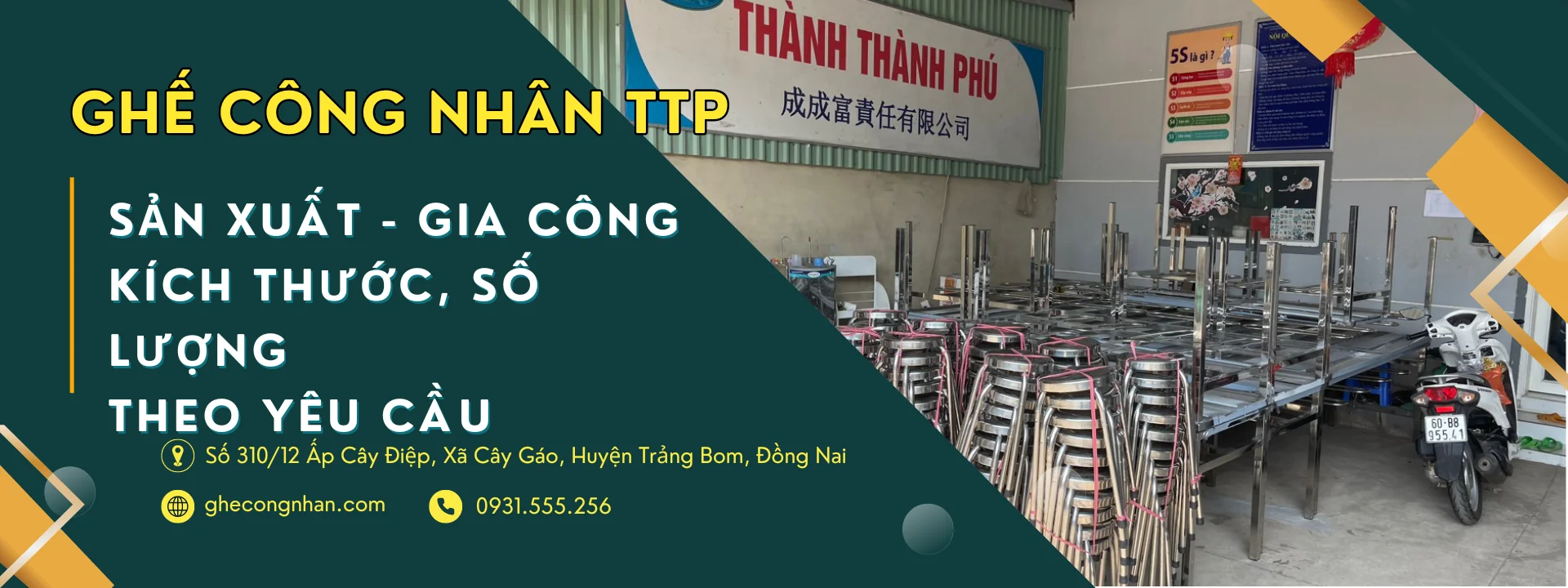 GHẾ CÔNG NHÂN TTP sản xuất  theo yêu cầu